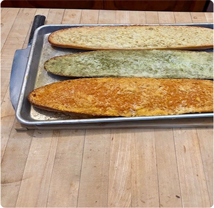 Garlic bread closeup
